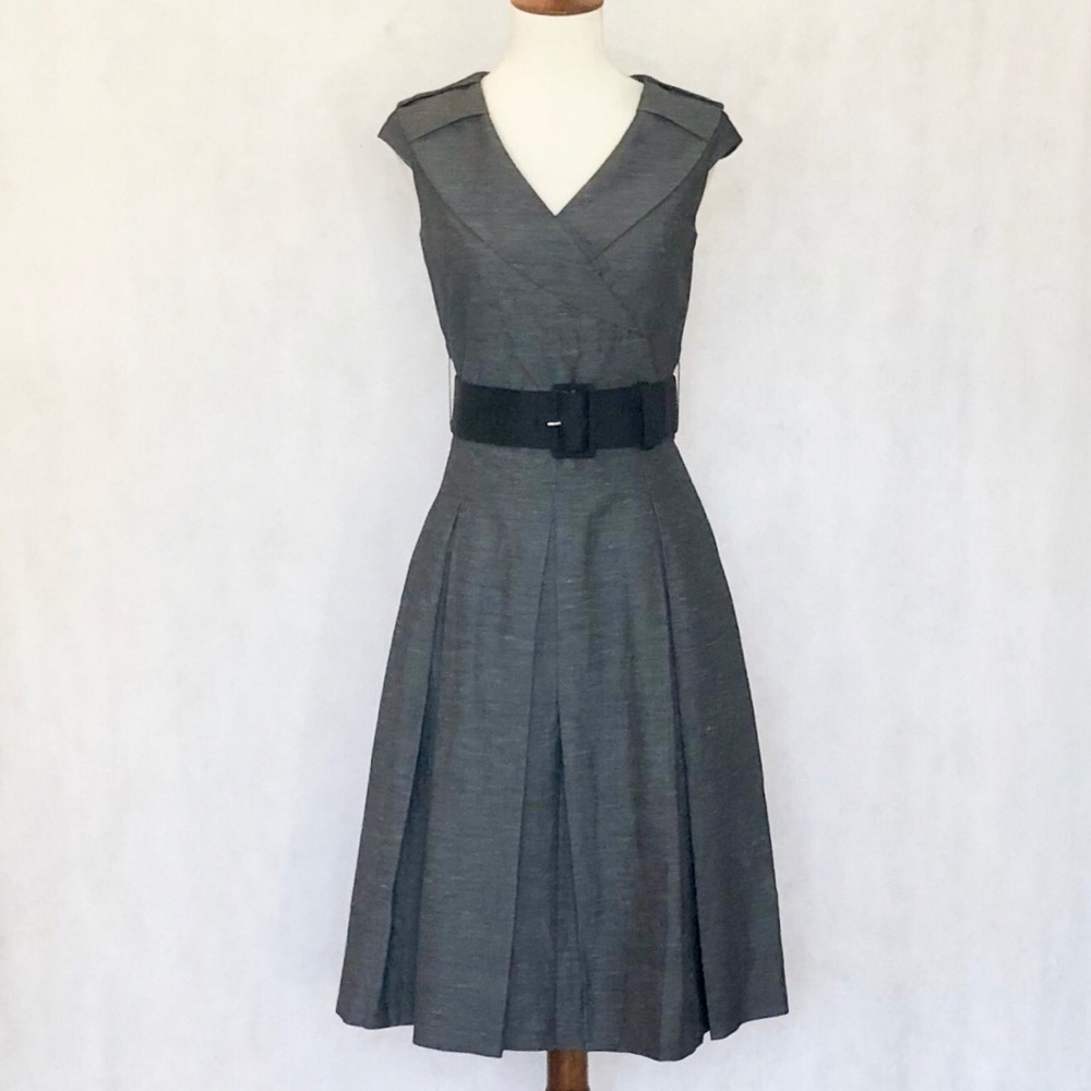 Antonio Melani Surplice Fit & Flare Pleated Dress